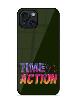 Time Action Graphic Design Glossy Metal TPU Case