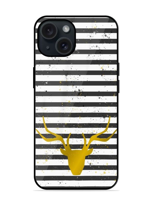 Golden Deer Head Glossy Metal TPU Case