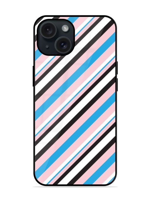 Pink Diagonal Striped Glossy Metal TPU Case