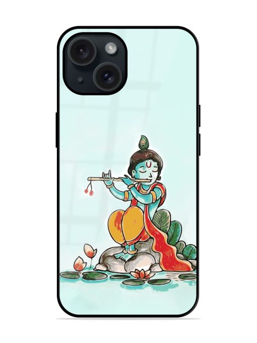 Lord Krishna Playing Glossy Metal TPU Case