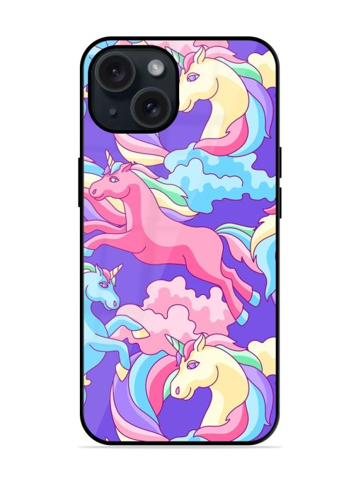 Seamless Pattern Unicorns Glossy Metal TPU Case