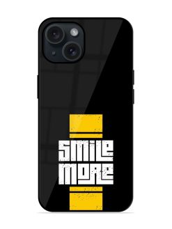 Smile More Typography Glossy Metal TPU Case