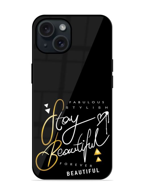 Stay Beautiful Text Glossy Metal TPU Case