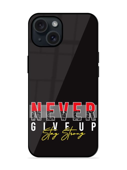 Never Give Typography Glossy Metal TPU Case