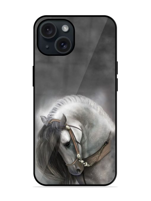 Painted White Horse Glossy Metal TPU Case