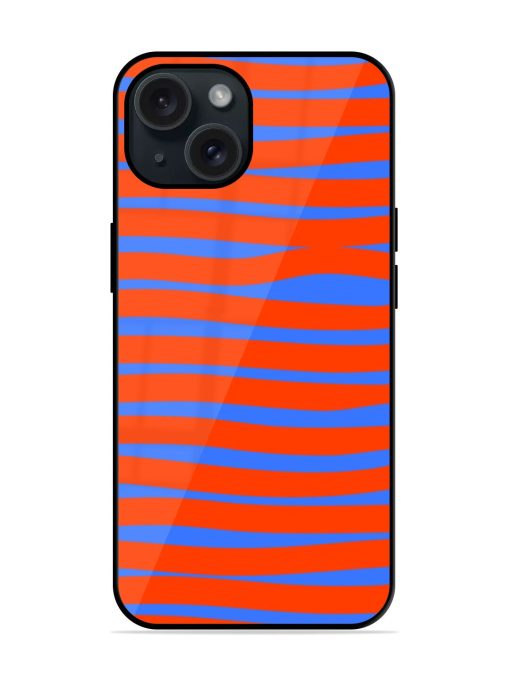 Stripes Pattern Orange Glossy Metal TPU Case