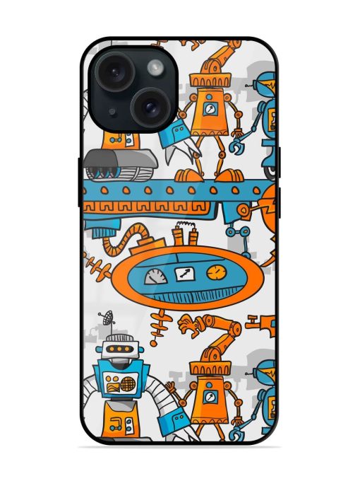 Seamless Pattern Cartoon Glossy Metal TPU Case