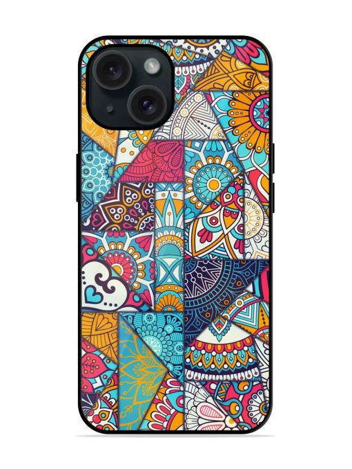 Patchwork Pattern Vintage Glossy Metal TPU Case