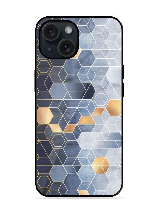 Geometric Abstraction Hexagons Glossy Metal TPU Case