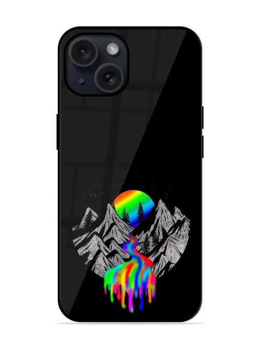 Rainbow Color Mountain Glossy Metal TPU Case