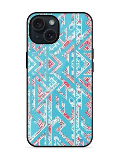 Abstract Blue Geometric Glossy Metal TPU Case