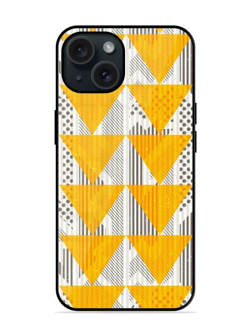 Vintage Yellow Triangles Glossy Metal TPU Case Edge Zapvi