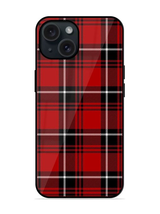 Black Red Tartan Glossy Metal TPU Case