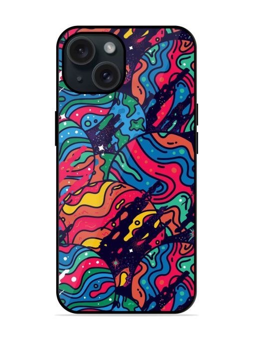 Colorful Abstract Space Glossy Metal TPU Case