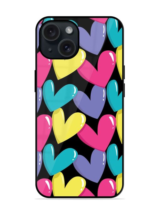 Colorful Hearts Seamless Glossy Metal TPU Case