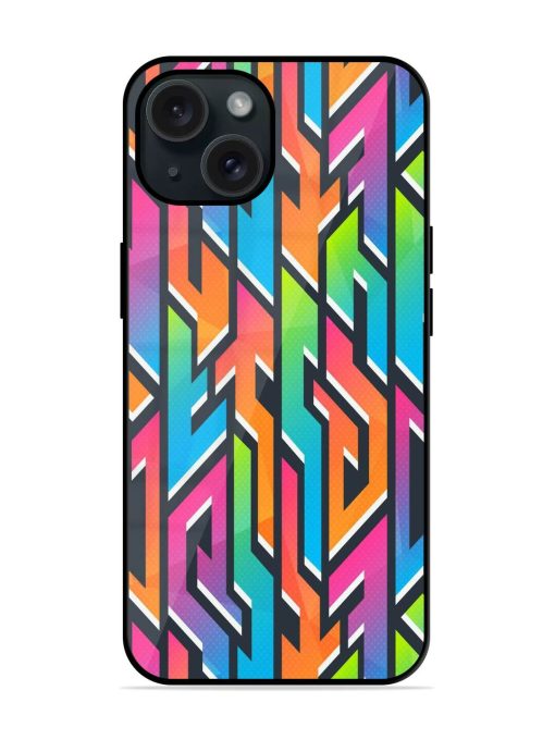 Graffiti Geometric Pattern Glossy Metal TPU Case