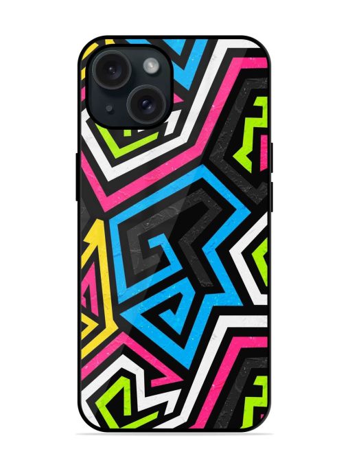 Graffiti Geometric Seamless Glossy Metal TPU Case