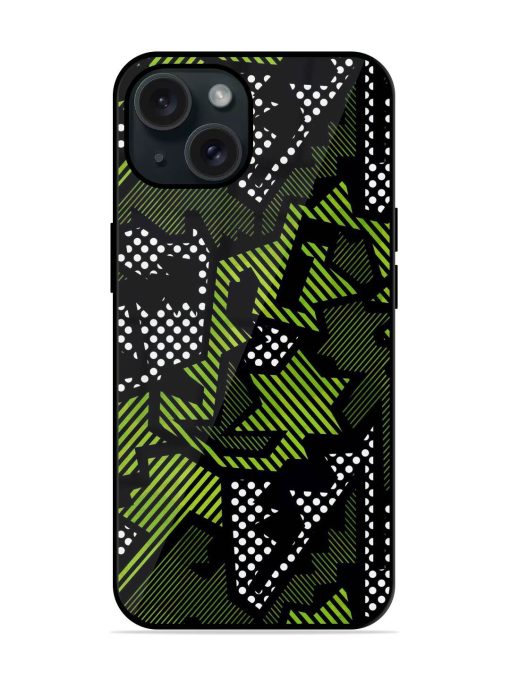 Green Color Geometric Glossy Metal TPU Case