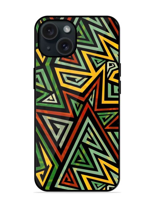 Green Tribal Geometric Glossy Metal TPU Case