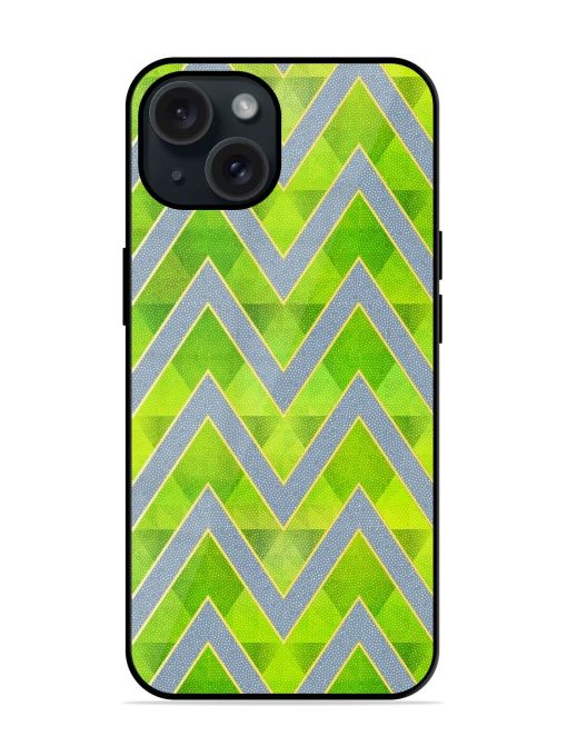 Green Zigzag Seamless Glossy Metal TPU Case