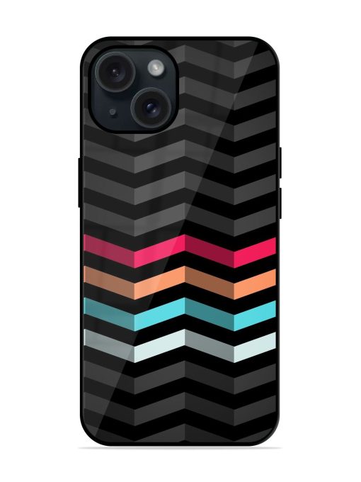 Colorful Stripes Zigzag Glossy Metal TPU Case