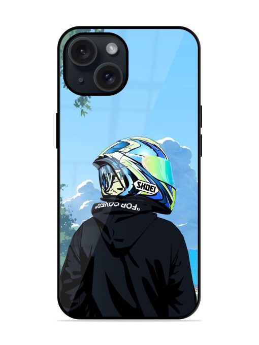 Rider With Helmet Glossy Metal TPU Case