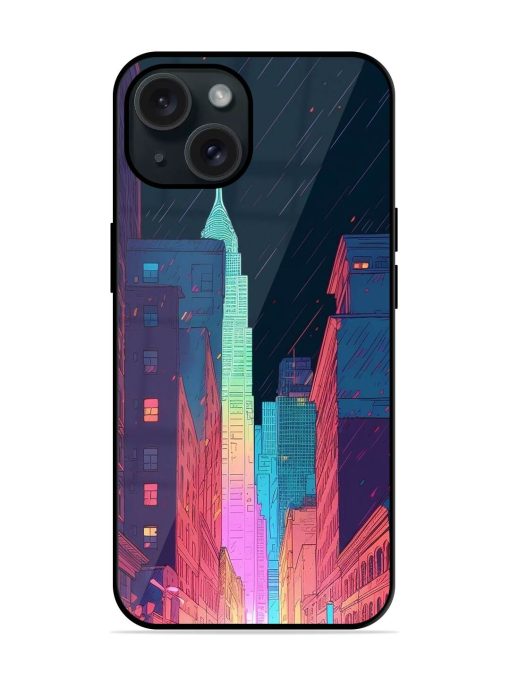 Minimal City Art Glossy Metal TPU Case