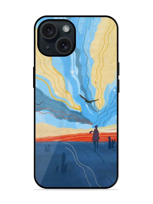 Minimal Abstract Landscape Glossy Metal TPU Case