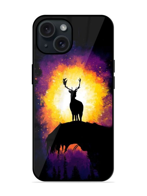 Deer At Sunset Minimal Glossy Metal TPU Case