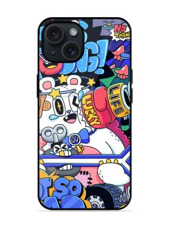 Universal Doodle Glossy Metal TPU Case