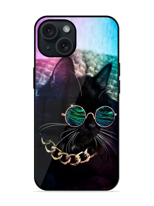 Black Cat Glossy Metal TPU Case