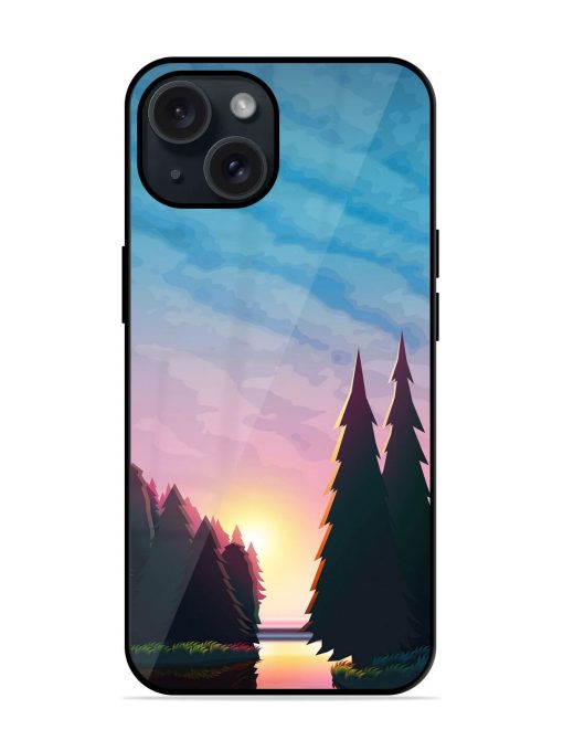 River Forest Sunrise Glossy Metal TPU Case