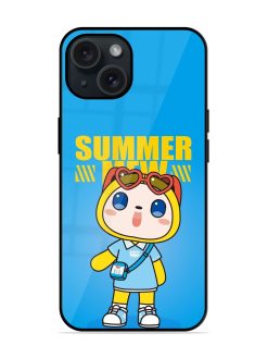 Summer Mew Cartoon Glossy Metal TPU Case
