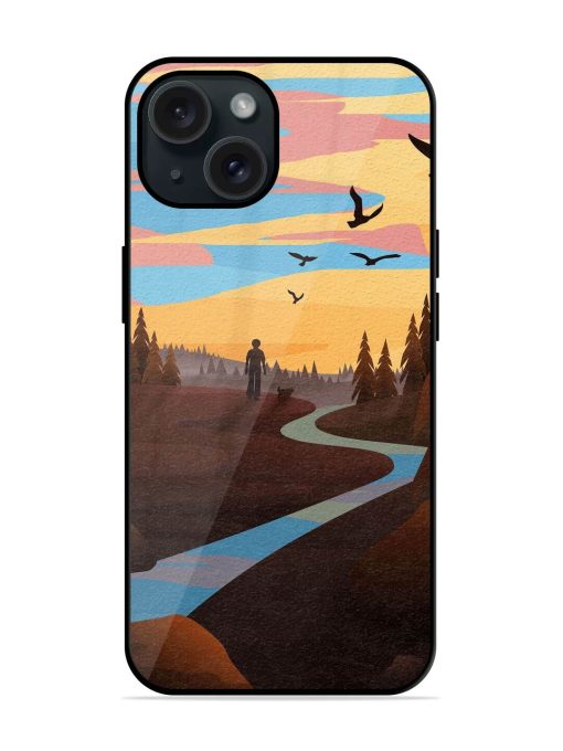 Natural Landscape Art Glossy Metal TPU Case