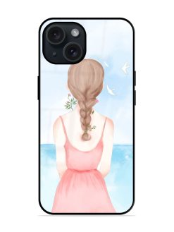 Watercolor Girl Vector Glossy Metal TPU Case