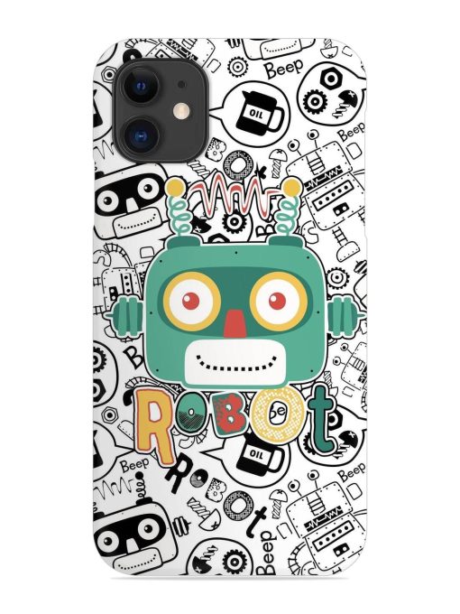 Robot Modern Seamless Pattern Snap Case for Apple Iphone 11 Edge Zapvi