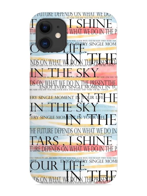 Seamless Slogans Pattern Snap Case for Apple Iphone 11