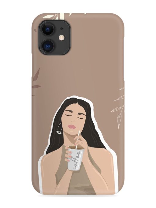 Girl With Coffee Snap Case for Apple Iphone 11 Edge Zapvi