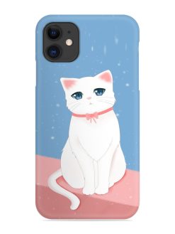 Cute White Cat Snap Case for Apple Iphone 11