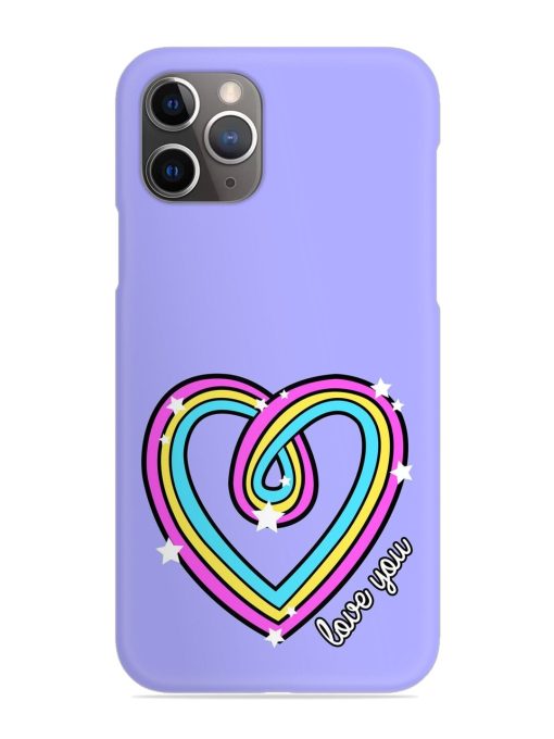 Colorful Rainbow Heart Snap Case for Apple Iphone 11 Pro