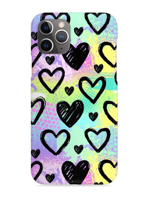 Bright Pattern Hearts Snap Case for Apple Iphone 11 Pro