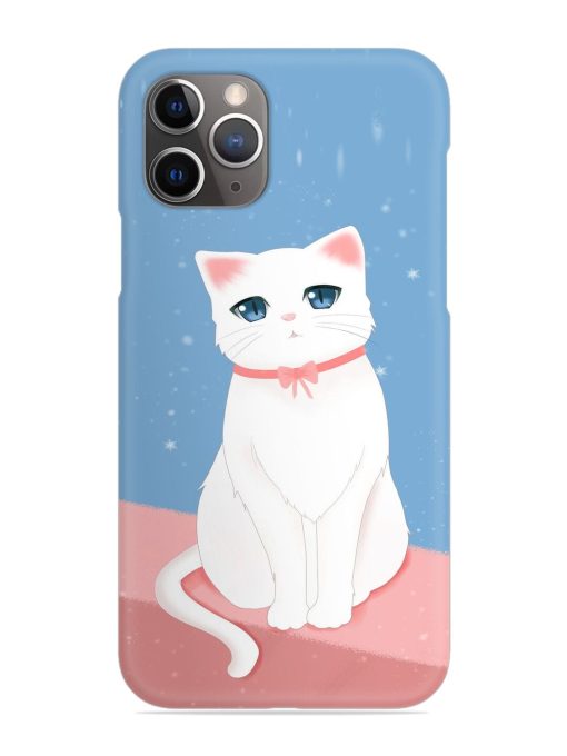 Cute White Cat Snap Case for Apple Iphone 11 Pro Max Edge Zapvi