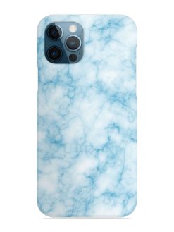 Blue White Natural Marble Snap Case for Apple Iphone 12 Pro
