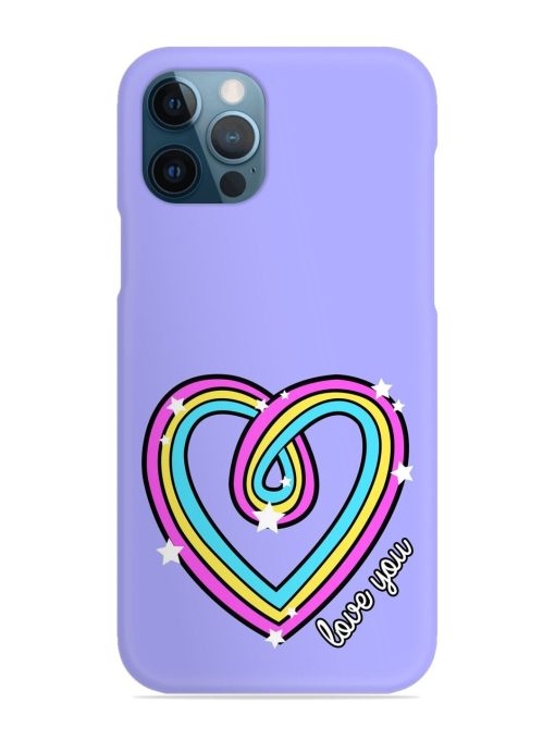 Colorful Rainbow Heart Snap Case for Apple Iphone 12 Pro