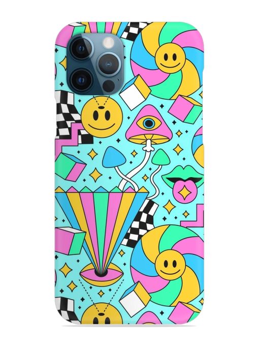 Trippy Rainbow 60S Snap Case for Apple Iphone 12 Pro