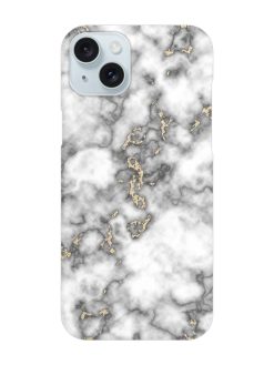 Gray And Gold Marble Snap Case for Apple Iphone 15 Plus