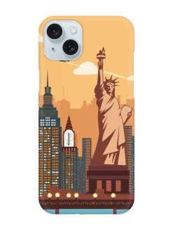 New York Statue Of Liberty Architectural Scenery Snap Case for Apple Iphone 15 Plus
