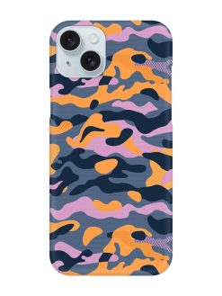 Camouflage Army Military English Orange Art Snap Case for Apple Iphone 15 Plus