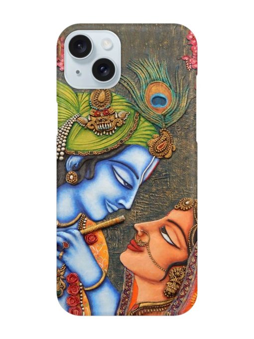 Lord Radha Krishna Flute Art Snap Case for Apple Iphone 15 Plus Edge Zapvi