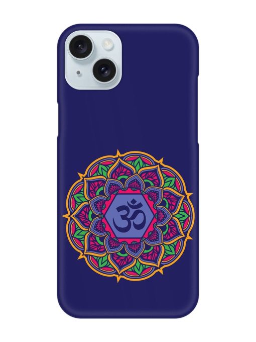 Om Mandala Art Blue Snap Case for Apple Iphone 15 Plus Edge Zapvi